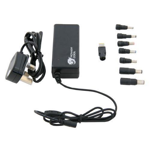 Powercool Universal 90W Laptop PSU, 18-20V, 8 Adapters, Auto Select-PCR Business Solutions Ltd